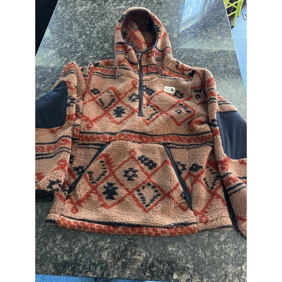 The North Face Sweater Mens S Brown Campshire Pullover Hoodie Fleece Jacket - Picture 2 of 16